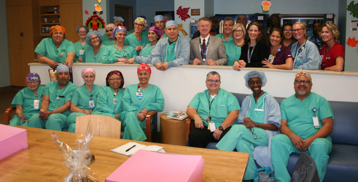 Members of the surgical services, sterile processing and PACU teams