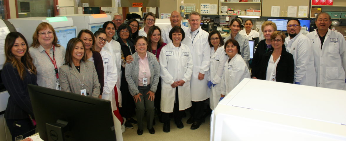 Members of the laboratory and pathology teams