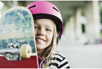 photo of girl wearing a helmet