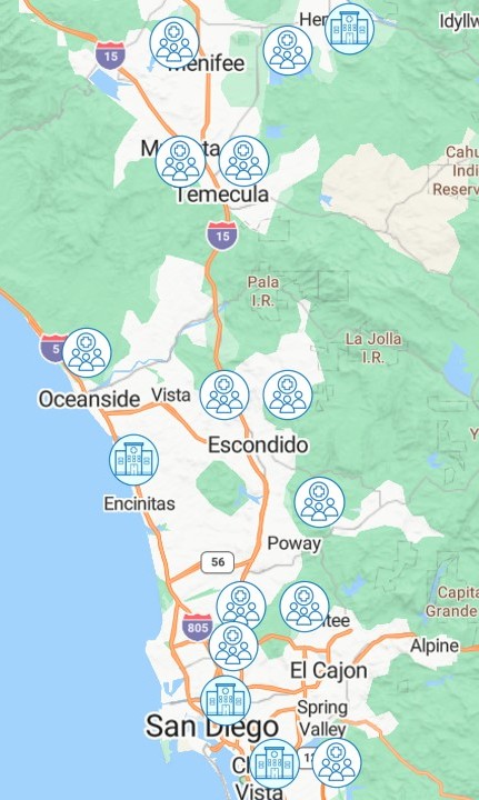 Map of Integrated Primary Care Clinic Sites and Mental Health Integration Hubs